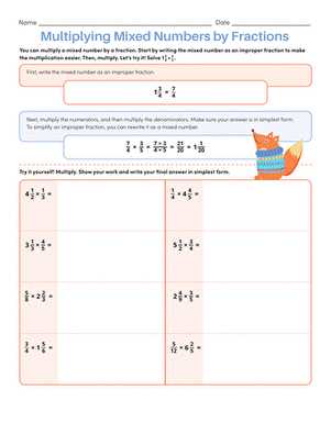 Multiplying Mixed Numbers by Fractions