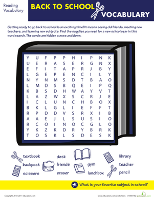 Find the Hidden Back to School Words