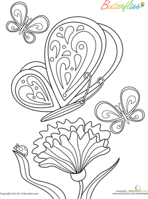 Color the Butterflies: #1