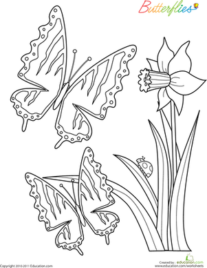 Color the Butterflies: #2