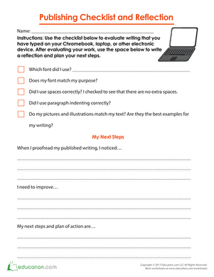 Publishing Checklist and Reflection