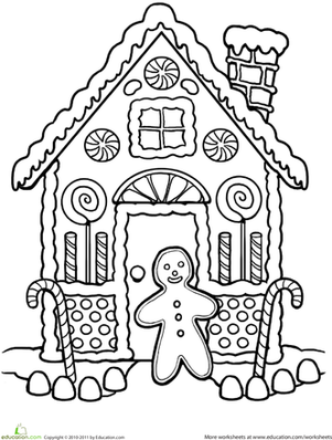 Gingerbread House Coloring