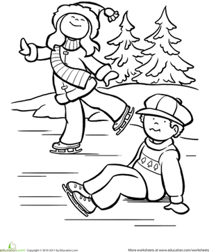 Ice Skating Coloring Page