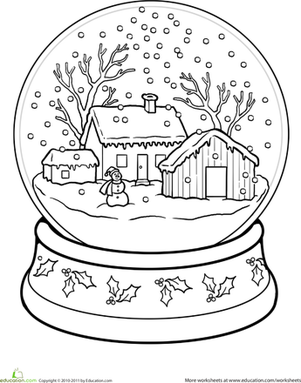 Snow Globe Coloring Page