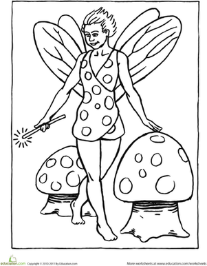Color the Fairy of Mushrooms