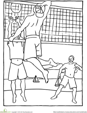 Beach Volleyball Coloring Page