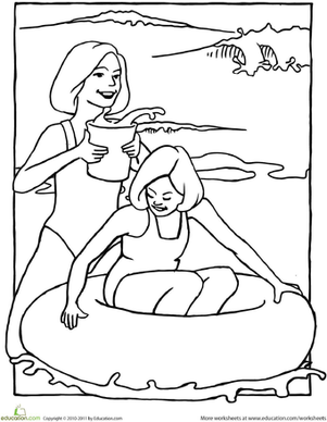 Color the Girls at the Beach