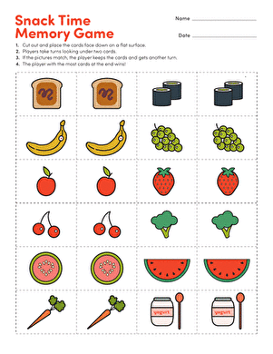 Snack Time Memory Game