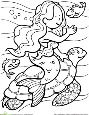 Mermaid Coloring Page