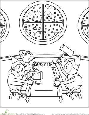 Color the Christmas Elves