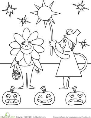 Color the Fun Halloween Scene