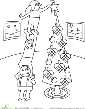 Color the Christmas Tree Decorating