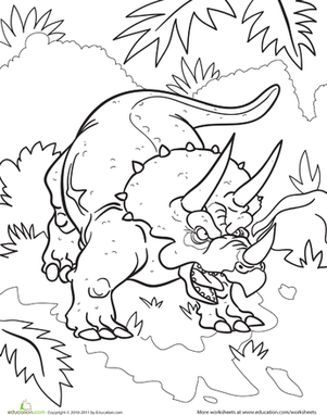 Color the Tough Triceratops