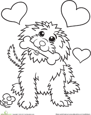 Cute Dog Coloring Page