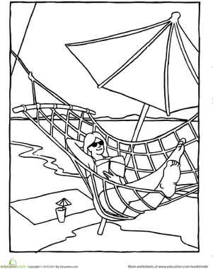 Color the Hammock on the Beach