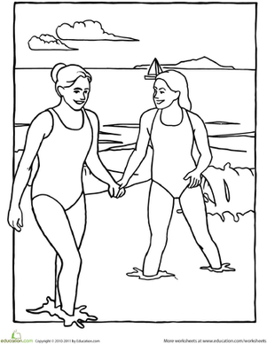 Beach Fun Coloring Page