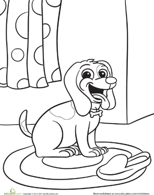 Happy Dog Coloring Page