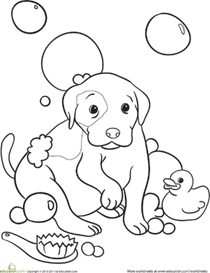 Color the Doggy Bubble Bath