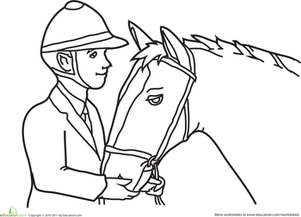 Color the Jockey and the Horse