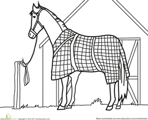 Color the Horse at the Barn