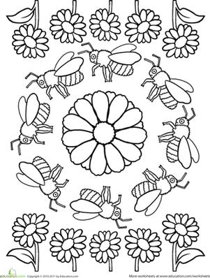 Color a Mandala: Bees