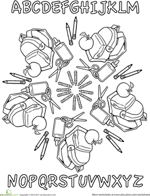Color a Mandala: Back to School
