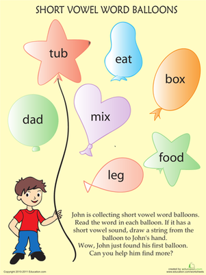 Learn Short Vowel Words
