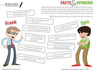 Fact & Opinion Worksheet