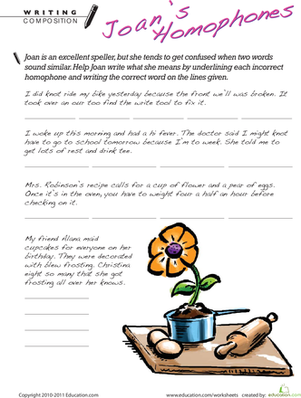 Homophone Practice: Help Joan!