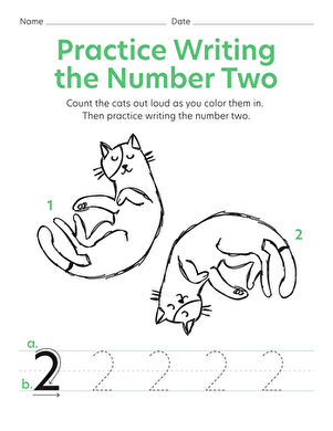 Practice Writing the Number 2