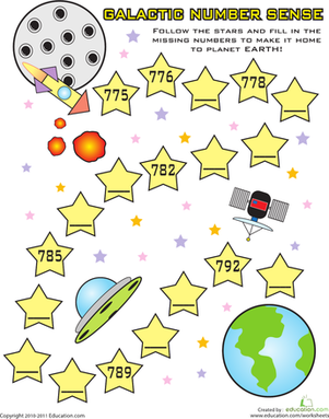 Fill In the Missing Numbers: Galactic Number Sense