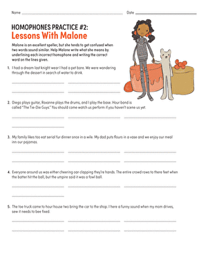 Homophones Practice #2: Lessons With Malone
