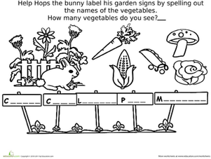 Color and Spell: Vegetable Garden