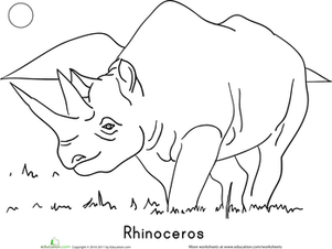 Rhinoceros Coloring Page