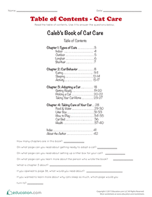 Table of Contents - Cat Care