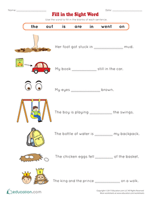 Fill in the Sight Word
