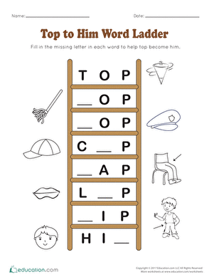 "Top" to "Him" Word Ladder