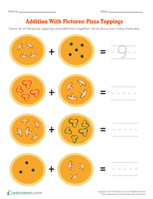 Addition with Pictures: Pizza Toppings