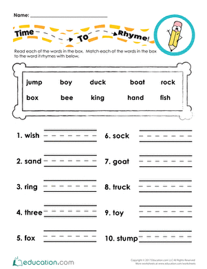 Word family worksheets 1st grade