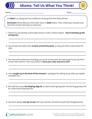 Idioms: Tell Us What You Think!