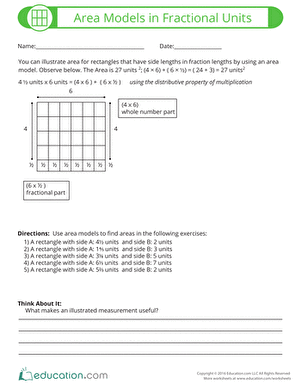 Area Models in Fractional Units