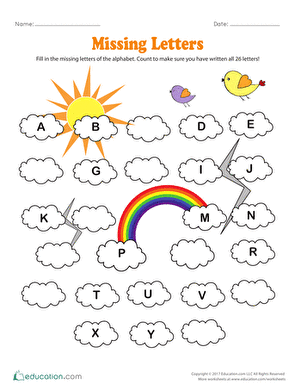 Alphabet Clouds - Find the Missing Letters