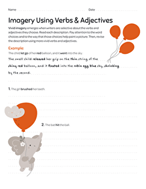 Imagery Using Verbs and Adjectives