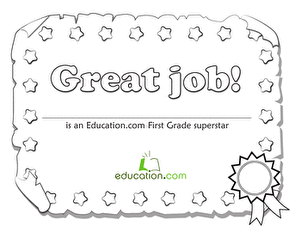 First Grade Learning Certificate