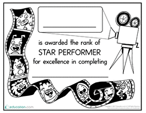 You're a Star Certificate