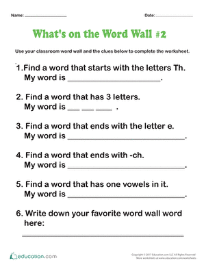 What's on the Word Wall?