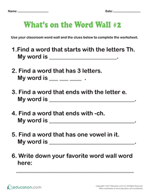 What's on the Word Wall?