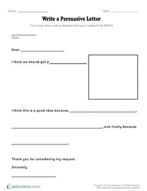 Write a Persuasive Letter