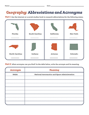 Geography: Abbreviations and Acronyms