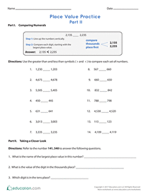 Place Value Practice: Part II